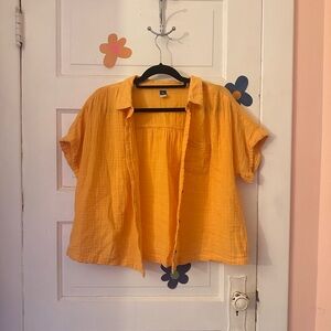 Orange Linen Button up Old Navyy